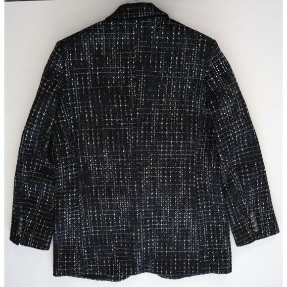 The Kooples FVES28011K Women's Sz 34 Black & White Metallic Tweed Blazer - Picture 11 of 11